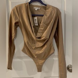 Fabulous gold thong bodysuit
